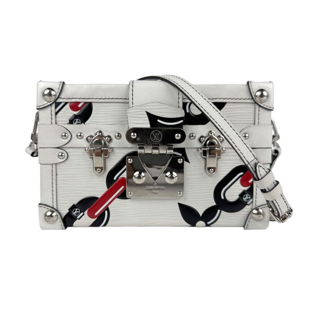 Louis Vuitton Epi Malle Shoulder Bag Leather White Black Red